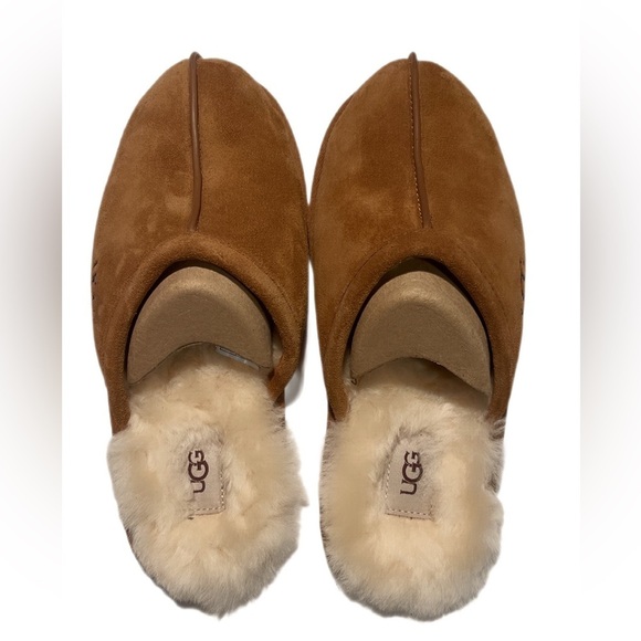 Like New UGG Scuffette Suede Upper Recycled Foam Logo Upcycle Wool Slipper M7/W9 - Picture 2 of 4